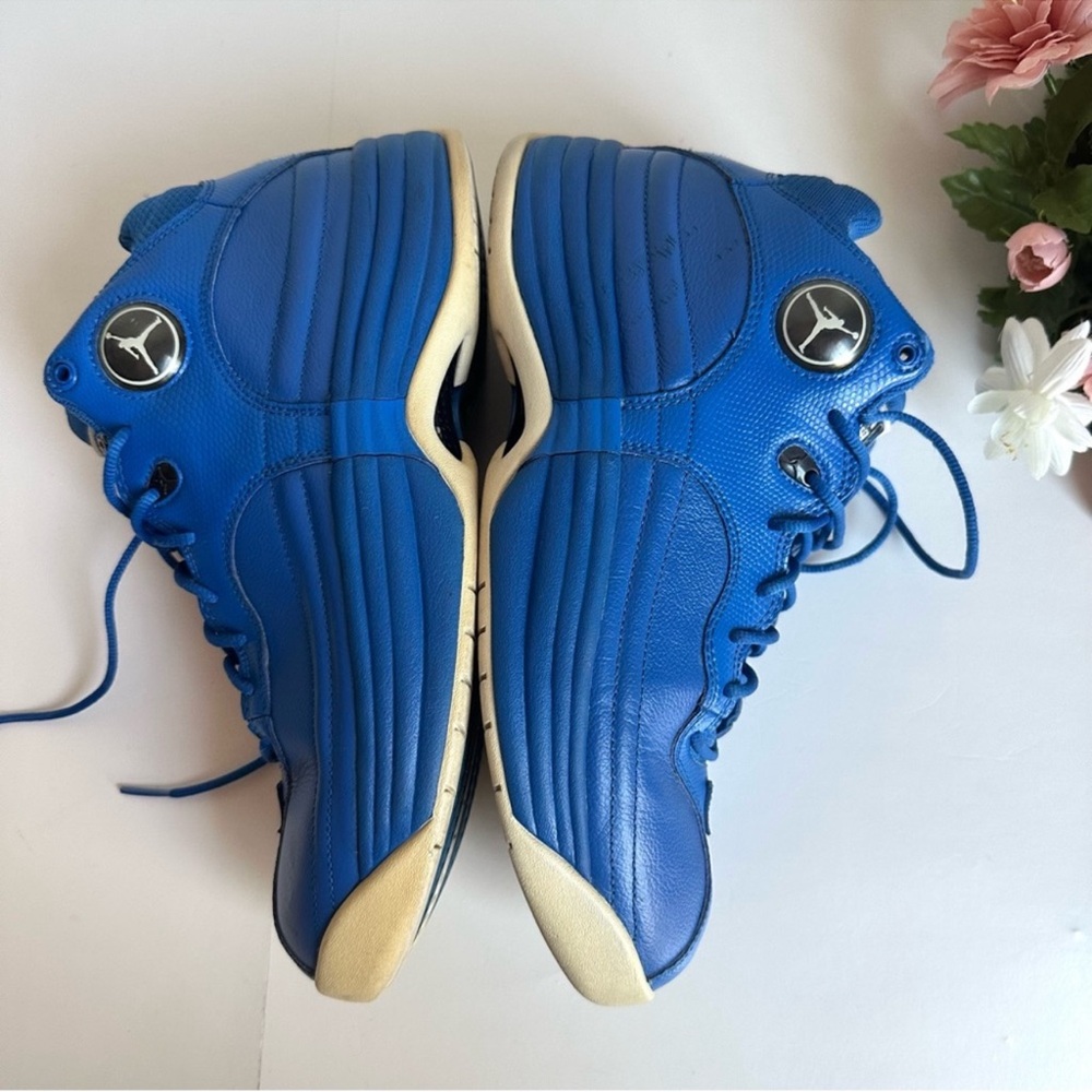 Jordan Jumpman Team 1 Sport Blue/White-Black Lace Up Sneakers - Picture 8 of 15
